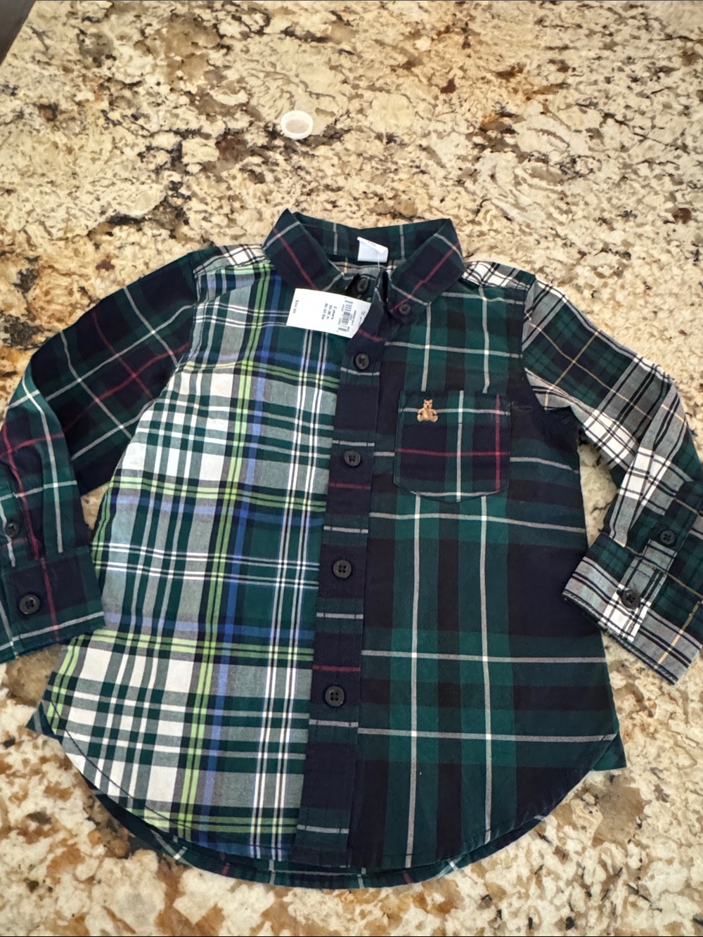 Gap Toddler Green Plaid Button-Up Shirt - Classic Long Sleeve